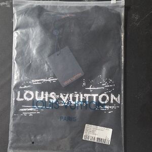 Louis Vuitton Distressed Logo Black Tee